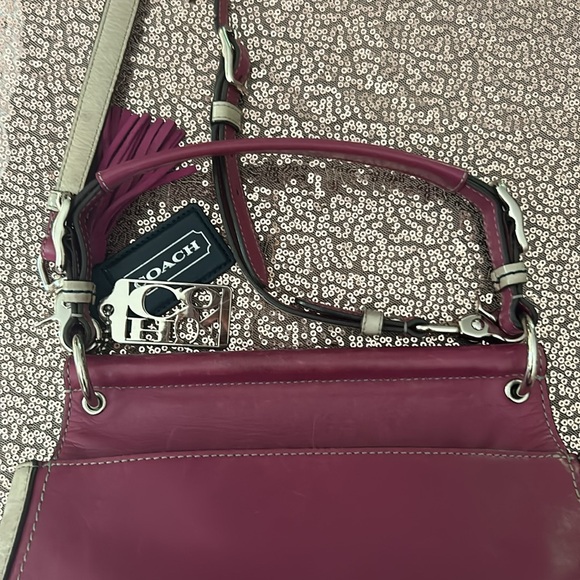 Coach Willis Purple Color Block Pink Leather 70th Anniversary Crossbody Purse - Picture 7 of 12